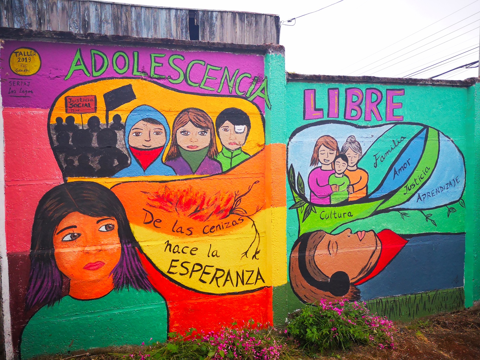 SERPAJ Los Lagos desarrolló taller de muralismo con niños, niñas y adolescentes